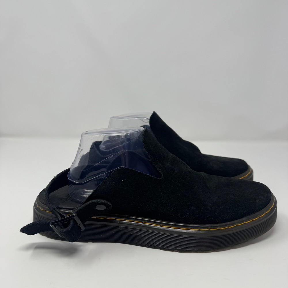 Dr Martens Carlson‎ Black Suede Clog Sandal Mule Convertible Strap Womens US 11